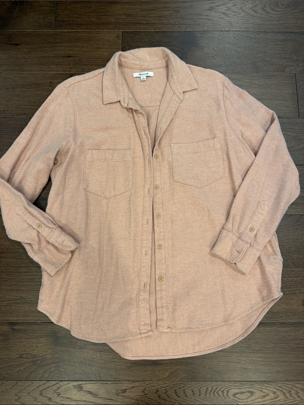 Madewell Flannel Sunday Shirt in Medium - Dusty Rose/Pink - C1-500